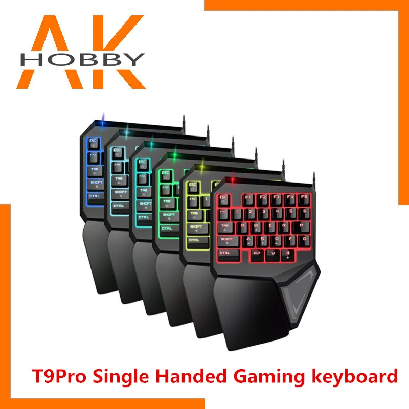 

Delux Game Titan T9 Pro 7 Colors Single Handed Gaming Keyboard for PUBG LOL Games Player