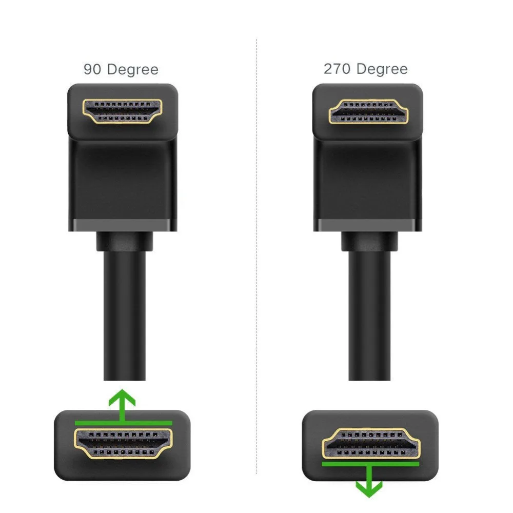 HDMI Cable Right Angle 270 Degree Elbow High Speed HDMI Cable 2017 New Supports 4K 3D Ethernet and ARC For Roku Boxee Xbox360