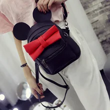 2016 frühjahr neue weibliche beutel qualität pu leder frauen tasche koreanische version des Mickey ohren süße bogen Hochschule Wind mini backpackXA245B