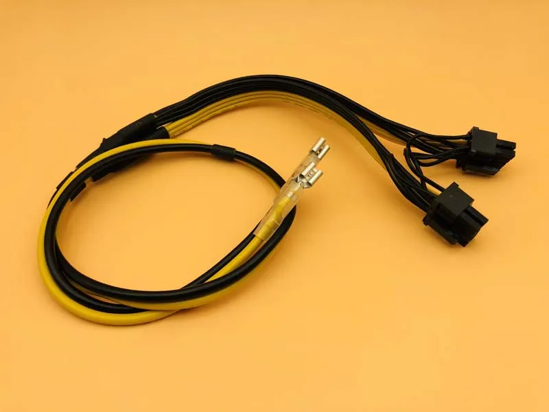 Двойная видеокарта PCI-e PCIe 8pin 6 + 2pin кабель питания сплиттера с клеммой для RIG Miner 12AWG