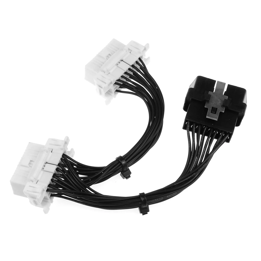 Новый 16 pin OBD2 OBDii OBD 2 разветвитель Удлинительный кабель с одним штекером на два