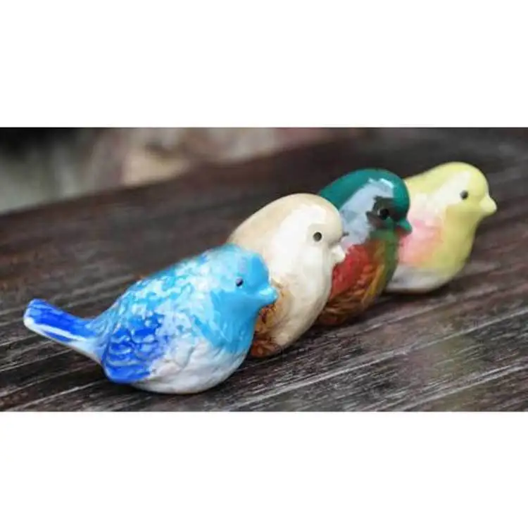 Lovely Bird 4pcs set,Colorful Ceramic Animal Pottery enamel Porcelain