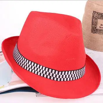 Новинка года 5 шт./лот модные для мужчин/для женщин взрослых сплошной цвет Fedoras яркая шляпа повседневное шляпа 12 цветов - Цвет: 4