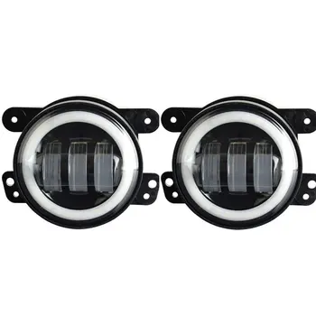 

2PCS 4Inch Round LED Fog Light with Angle Eyes and Amber Turn Signal for Jeep Wrangler Dodge Chrysler Front Bumper Lights