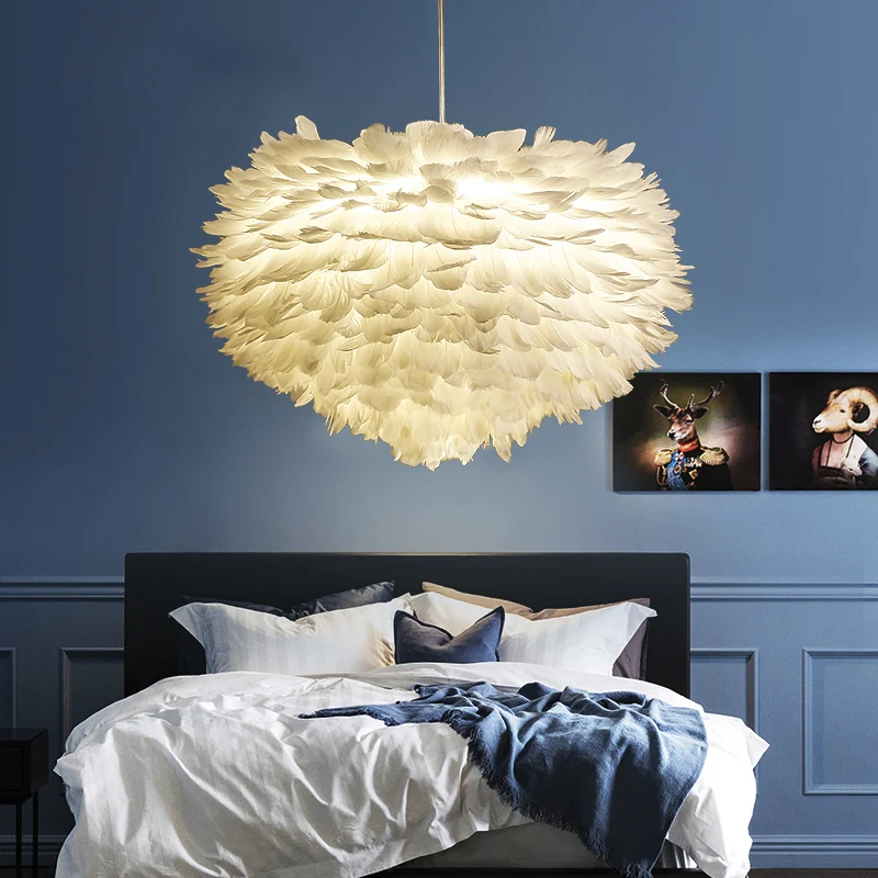 

SETTEMBRE Novelty Lamp Feather Pendant Lights Romantic Dreamlike Goose Drop light Bedroom Living Room Hanging Lamp