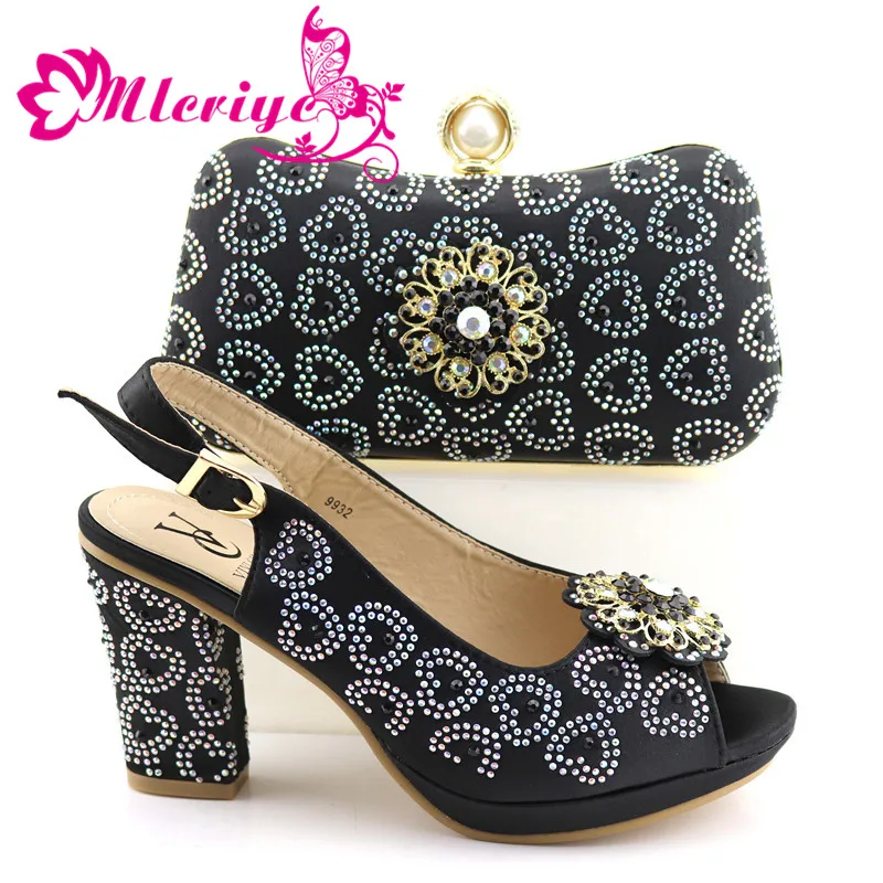 

good Shoes and Bags To Match Shoes with Bag Set Decorated with Rhinestone Women Shoes and Bag Set In Italy