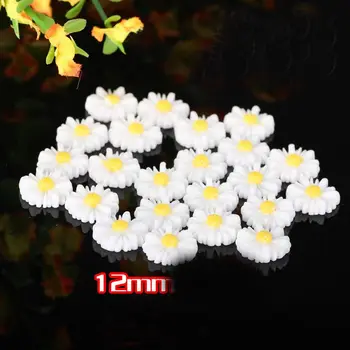 

80 Pcs White Daisy Flower Resin Flatback Cabochon Scrapbook Embellishment DIY Phone Decoration 12mm Dia 009005070