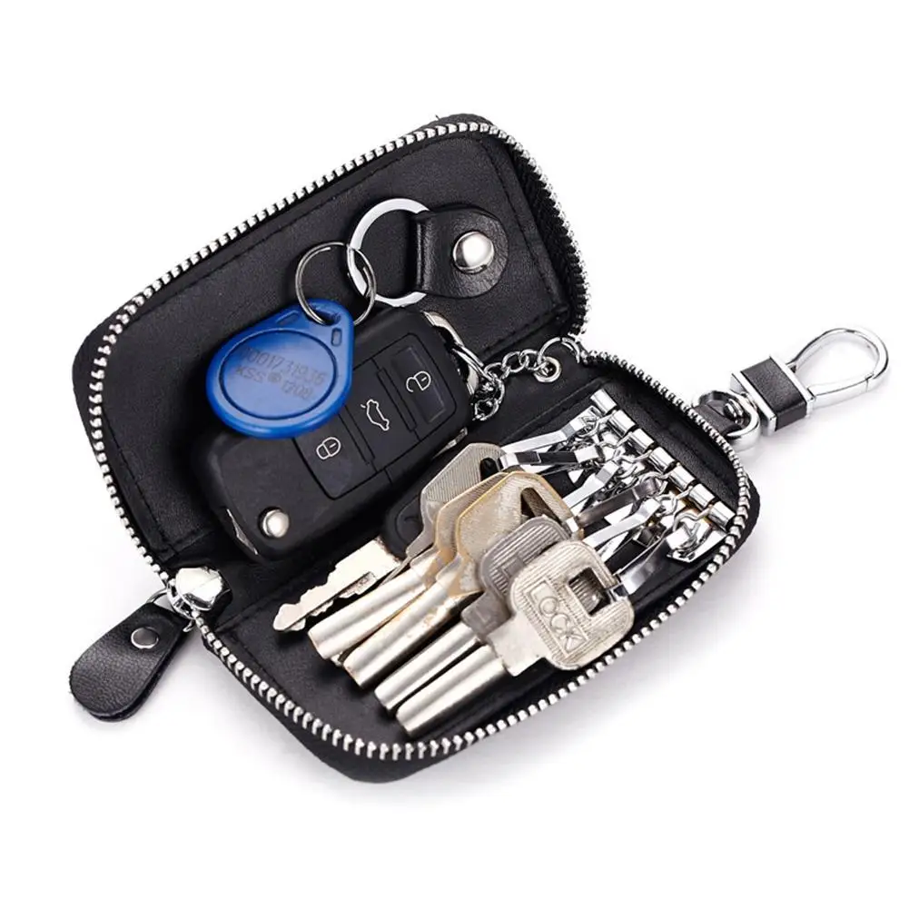 

Multifunctional Genuine Leather Car Key Holder Wallets Men Women Key Shell Keys Organizer Keychain Covers Key Case Bag
