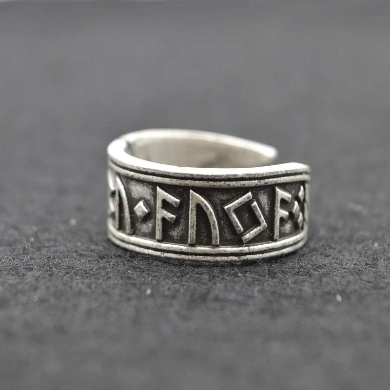 1 шт., античное серебряное кольцо викингов нордическая руна, кольца ручной работы, мужские регулируемые кольца, скандинавские мифологические украшения викингов