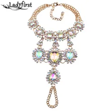 Ladyfirst 2016 New Boho Multicolor Long Foot Chain Summer Beach Luxury Anklets Bracelets Sexy Charm Crystal Anklets Women 3676