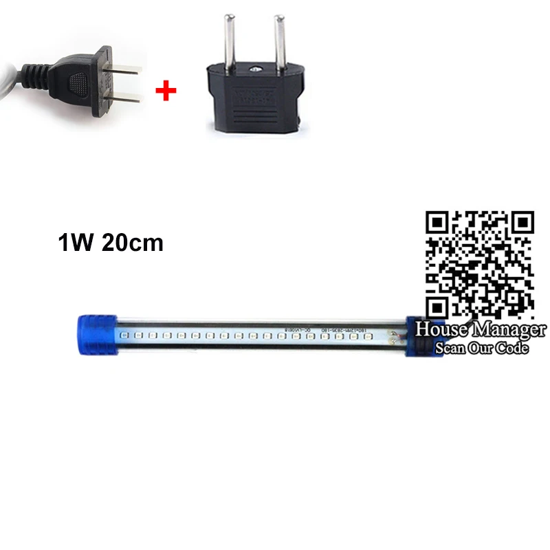 Амфибия или подводный декоративный аквариумный светодиодный светильник, белый+ синий, аквариумный погружной светильник, светильник для аквариума, коралловый риф - Цвет: 20cm 1W EU Plug