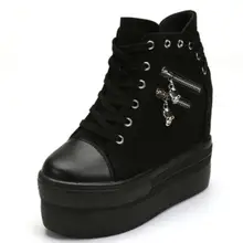 Весенняя женская обувь на платформе со скрытым каблуком, Женская парусиновая обувь, повседневная женская обувь, chaussure femme