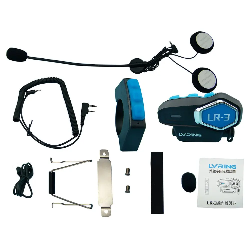

New LR-3 1PC Multifunctional Motorcycle Helmet Bluetooth Headset Wireless Intercom BT Wireless Intercomunicador Interphone MP3