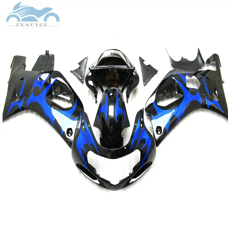 Бесплатно обтекатели комплект для SUZUKI 2001-2003 GSXR600 GSX R750 K1 Комплект обтекателя мотоцикла GSXR 600 01 02 03 детали корпуса синие, черные