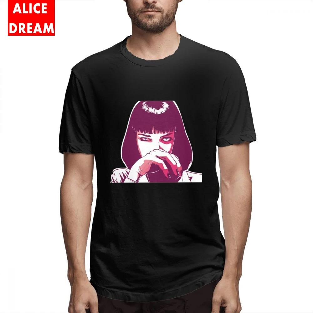 For Male Pulp Fiction T Shirt New Short Sleeve Round Neck Big Size Homme Summer Breathable t shirt | Мужская одежда