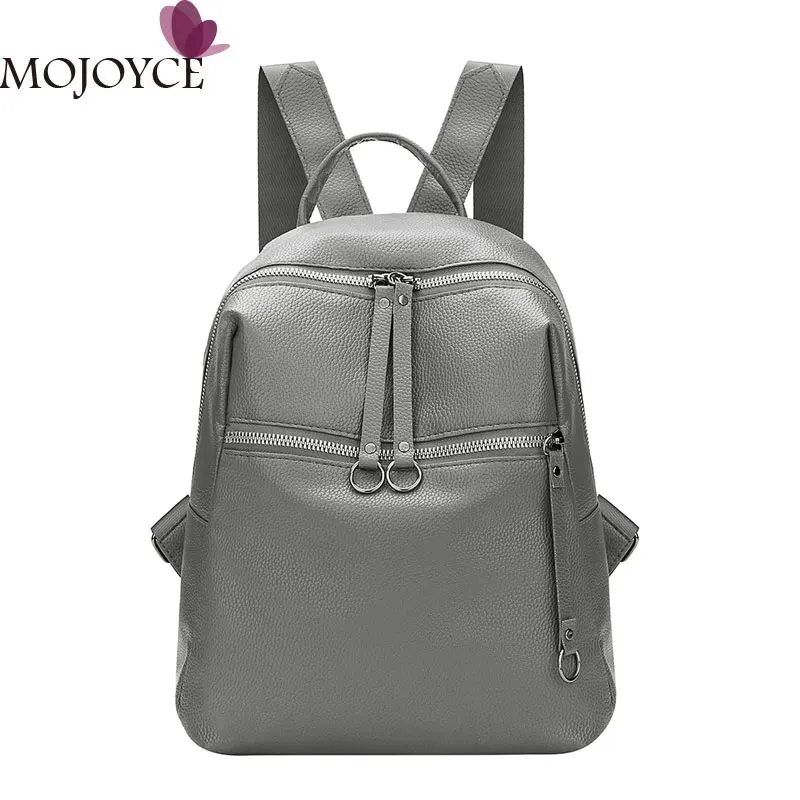 

2019 New Arrival Black Women Backpack PU Leather Shoulder Bag Cool Fashionable Student Girls Solid Color Travel School Bags