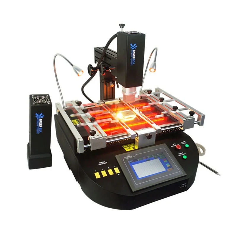 

3 Zones Halogen Heating Pipe Technology Exchangeable IR HR Heads BAUER OMEGA XD Universal Bga Rework Station