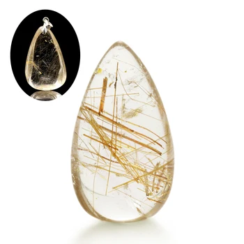 

1Pcs Clear Natural Charming Citrine Yellow Hair Crystal Rutilated Quartz Hairstone Polished Stone Mineral Specimens Home Decor