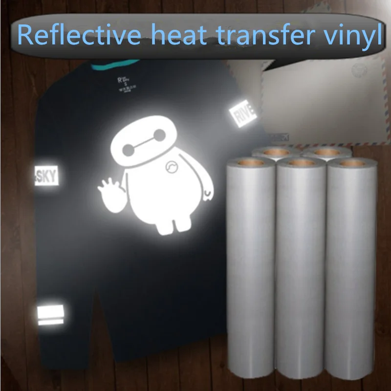 

50cmx300cm Reflective Heat Transfer Vinyl, Safety Sign Making Heat press Vinyl T-shirt Vinyl 20''x118'' PU