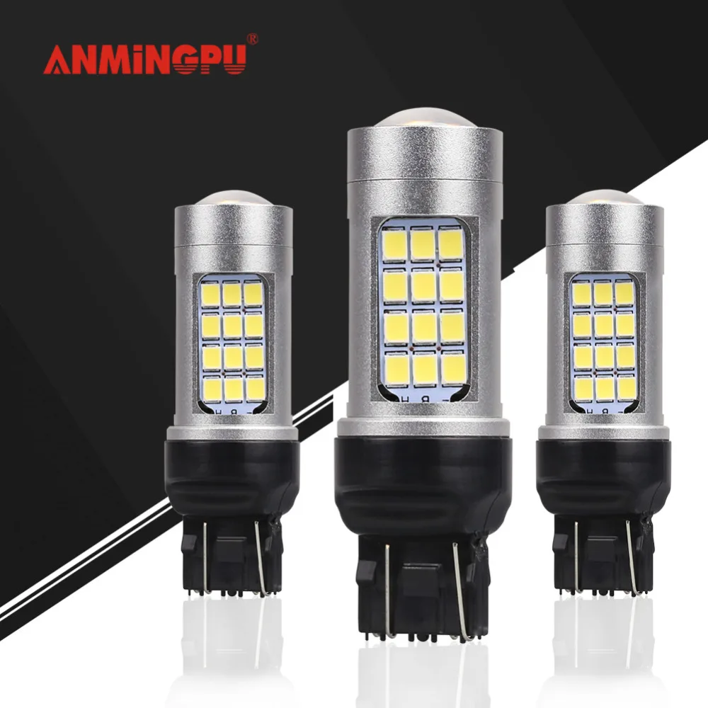 

ANMINGPU 2Pcs Super Bright Signal Lamp T20 W21W LED W21/5W LED WY21W 7440 7443 LED Bulb 42SMD Brake Reverse Light Turn Light Red