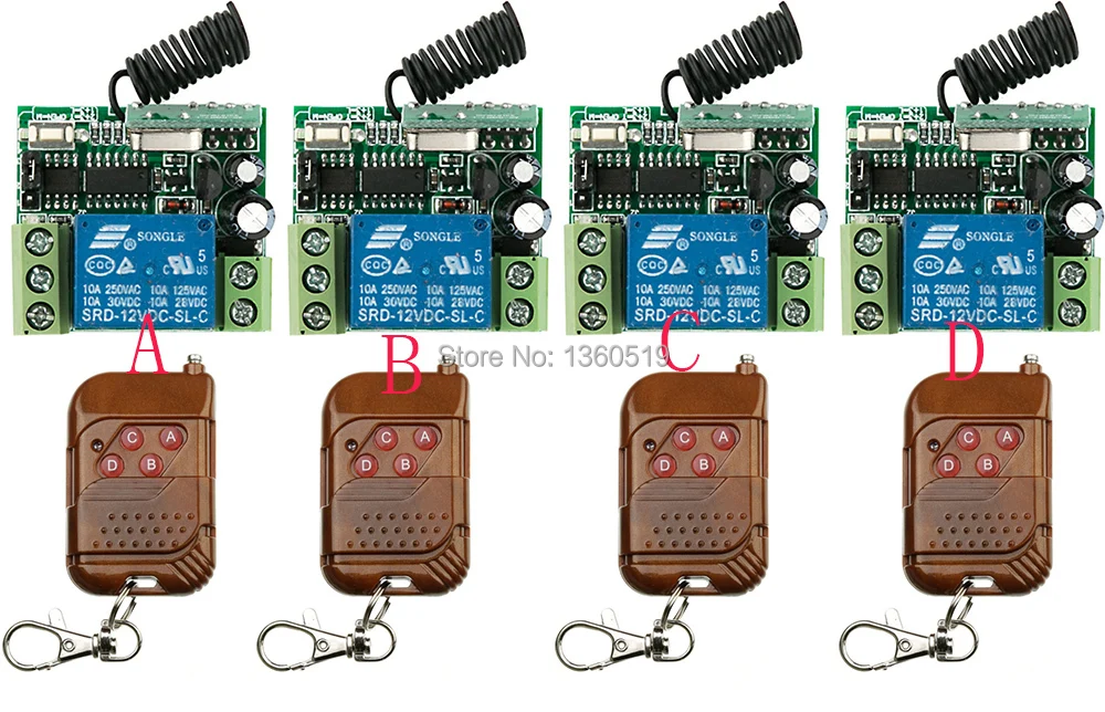 

Новый DC12V 1ch 10A rf Беспроводной пульт дистанционного плата Беспроводной приемник обучение код 315 мГц/433 мГц лампа/ окно/Garage Дверные рамы