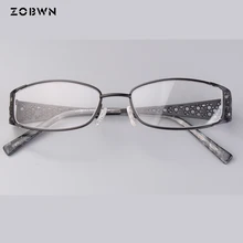 Поддельные полный обод очки для женщин и мужчин полуобода дизайнерские очки oculos de grau feminino камень искусственные бриллианты черный коричневый