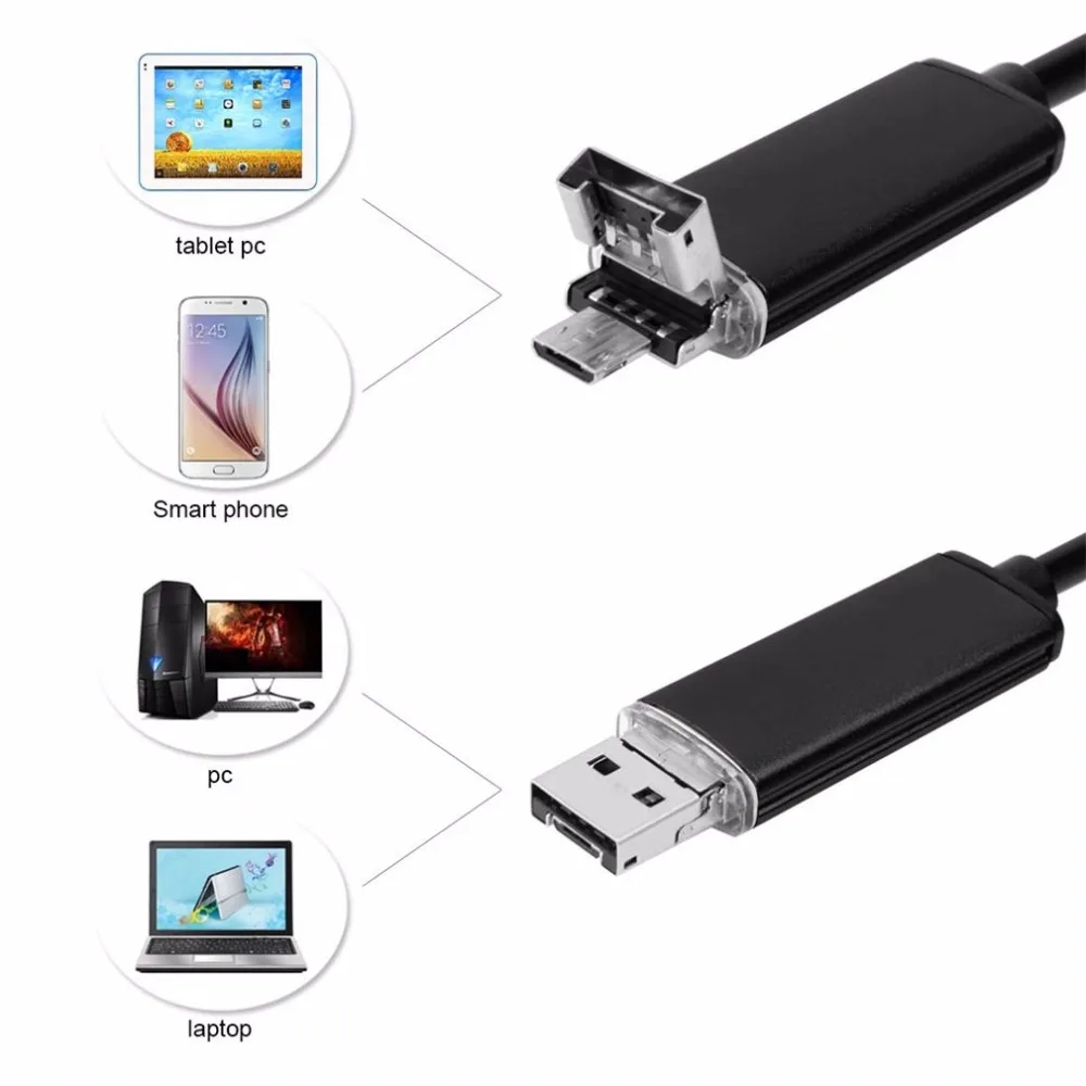 

LESHP 8mm Lens 10M Endoscope USB Waterproof Wire Snake Tube Inspection Borescope For Android Mobile Phone for Tablet