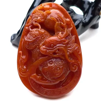 

Jadeite A good kind of delicate red unicorn auspicious pendant ep87#