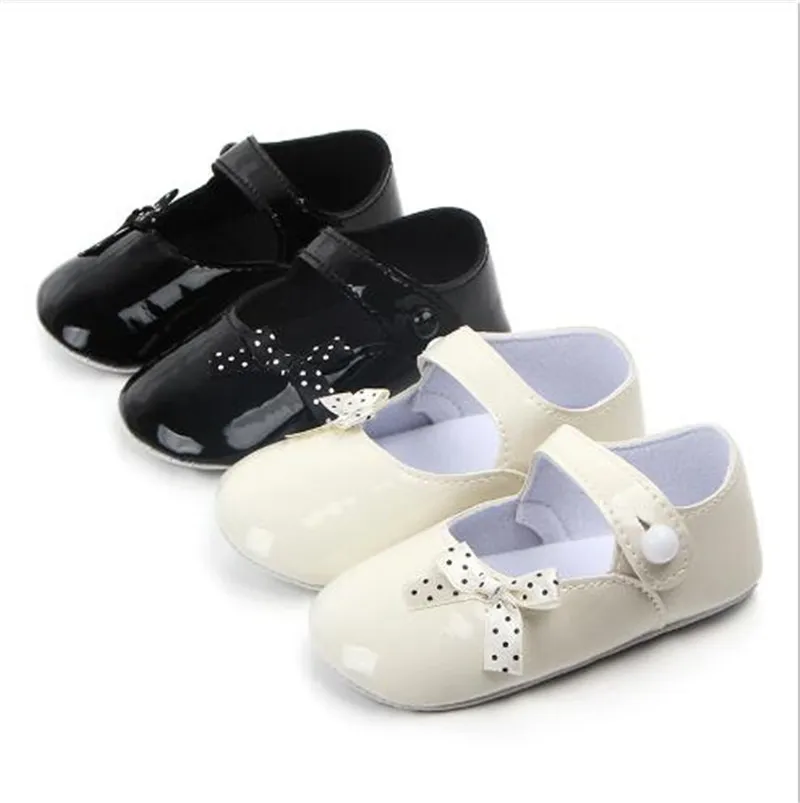 

Lovely Bowknot Baby Shoes PU First Walkers Newborn Antislip Girls Princess Shoes