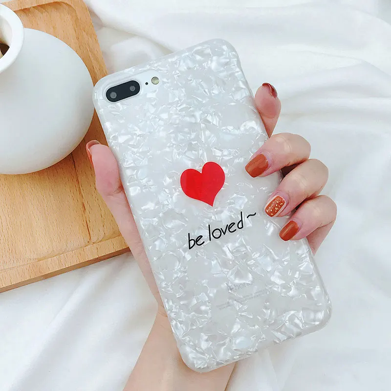 Чехол для телефона Boucho белого цвета с раковиной iphone X чехол 6S 6 7 8 Plus модная мягкая