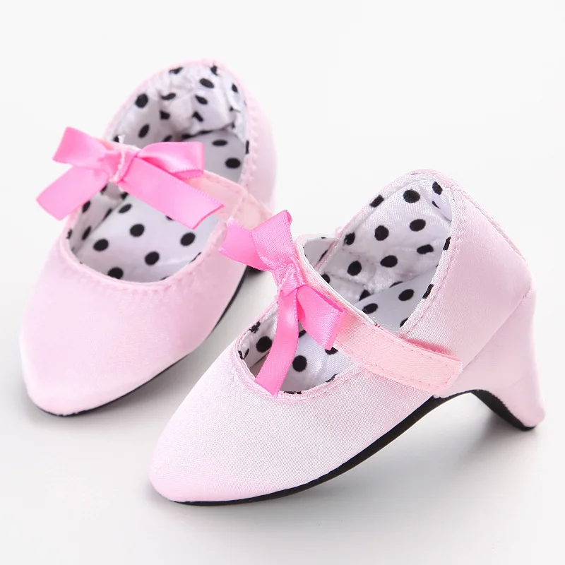 Newborn Baby Girl Princess High Heels Soft Sole Shoes First Walkers Toddler Kids Infantil Bow Leopard Anti-slip Shoes Mocassins