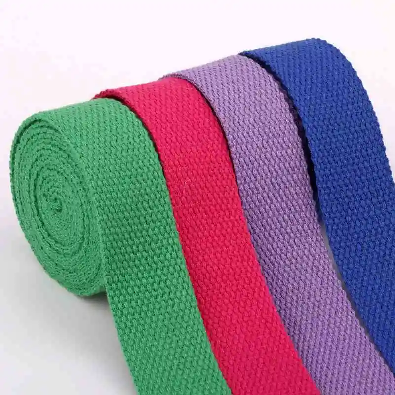 FISHWAVES 20/25/32/38/50MM 5 Yards/lot Colorful Canvas Cotton Ribbon Strap Bag Webbing Backpack Belt Pet Rope DIY Sewing Craft