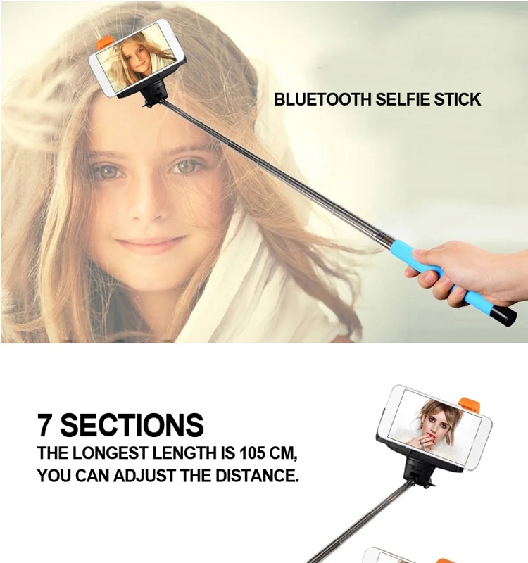 z07-5 Extendable Selfie Stick with built-in Bluetooth