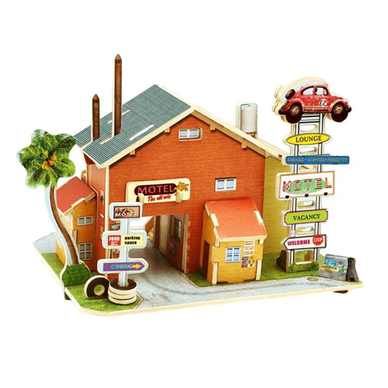  DIY Wooden House Furniture Handcraft Miniature Box Creative Gift Toy 3D Puzzle Wear-resistant Creative C0418#30                07