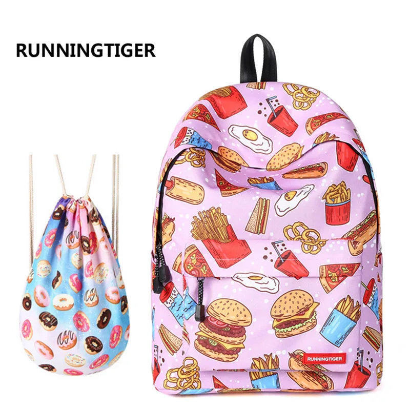 

New 2018 Cute School Backpack For Teen Girls College Stuent Bookbag High-quality Polyester Lightweight Student School Bags