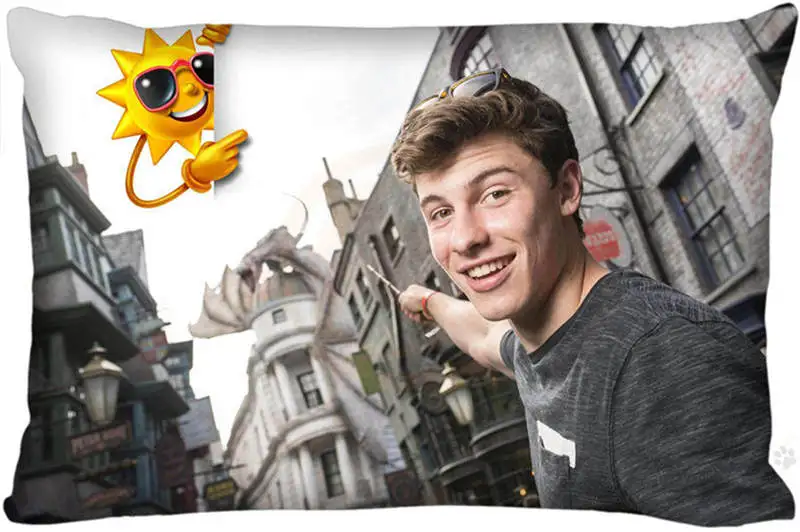 На заказ Shawn Mendes Прямоугольная подушка крышка размер 45x35 см(одна сторона) принт на заказ молния полиэстер хлопок наволочка больше размер