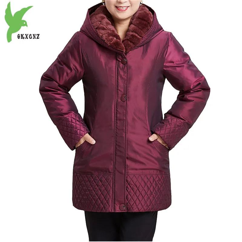 Plus size 6XL Middle aged font b Women b font Winter Down cotton font b Jackets