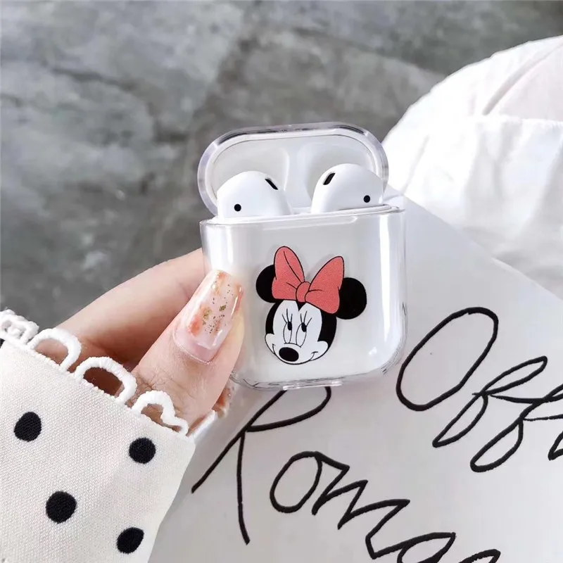 

mickey Airpods case for airpods cover Cartoon protective hard case transparent wireless earphone case For iphone Headphone case