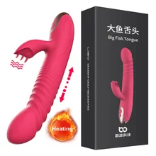News Telescope Dildo Rabbits Vibrators Rotation G -point Clitoris Vaginal Stimulator Tongue Licking Massage Sex Toys For Women