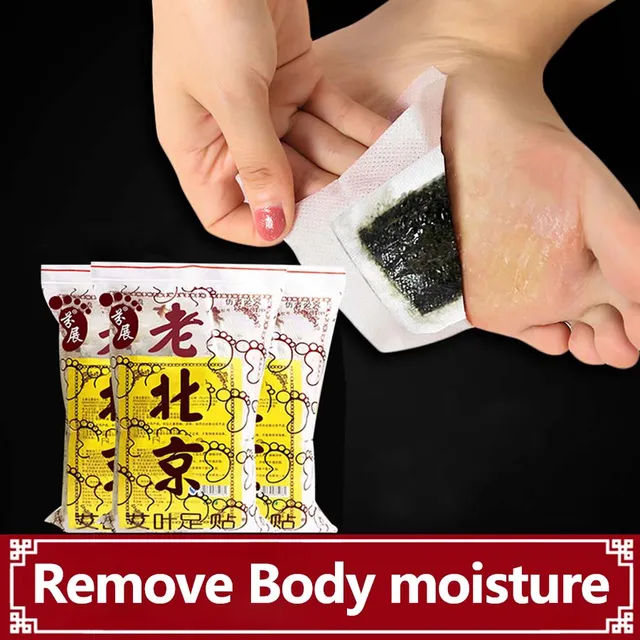 LAIKOU 10PCS Detox Foot Pads Body Detox Foot Patch Feet Care Slimming Old Beijing Foot Patch Ginger Organic Detox Feet Cleansing