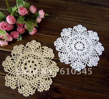 

Free shipping wholesale 12 PCS/LOT 20CMX20CM 100% cotton Doily hand made Crochet cup mat, ,cup pad,coaster CD026