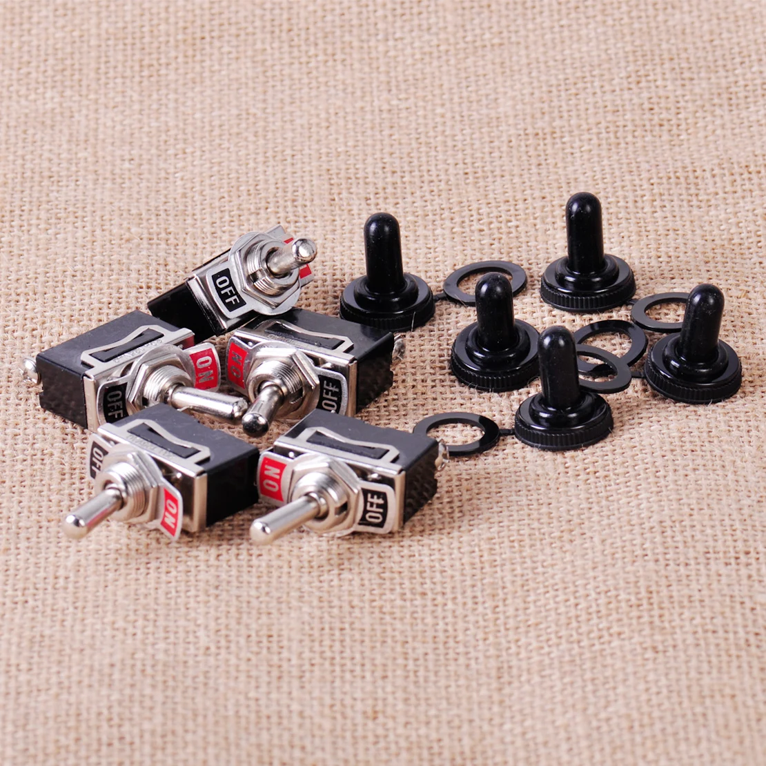 CITALL SPST 2 Винтовые клеммы ВКЛ/ВЫКЛ 2 положения 5 шт. тумблер+ 5 шт. резиновый водонепроницаемый колпачок Переключатель загрузки
