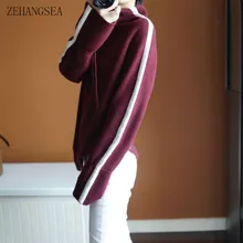 ZEHANGSEA-female pure cashmere sweater 100% high-end European and American fashion trend sweater irregular high collar pullover ZEHANGSEA-female pure cashmere sweater 100% high-end European and American fashion trend sweater irregular high collar pullover