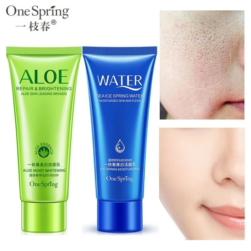 

Aloe Vera Ice Water Facial Cleanser Moisturizing Whitening Oil Control Deep Cleansing Repair Face Cleanser Skin Care 2pcs