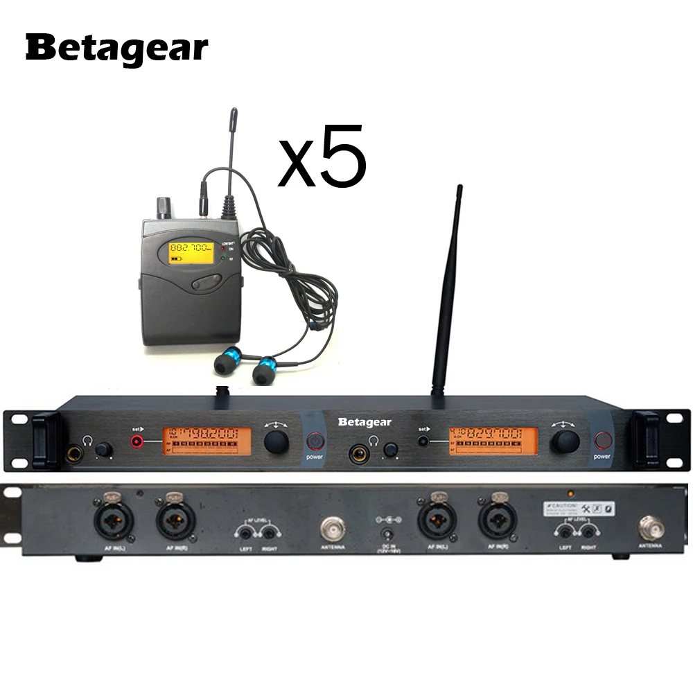 Betagear UHF внутриканальная беспроводная система мониторинга сцены с наушниками