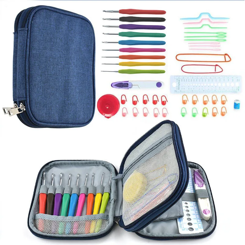 

9 Pcs 2.0-6.0mm Soft Looen Crochet Needle Set Handle Knitting Hooks Needles Set Crochet Knitting Tools Sets With Case