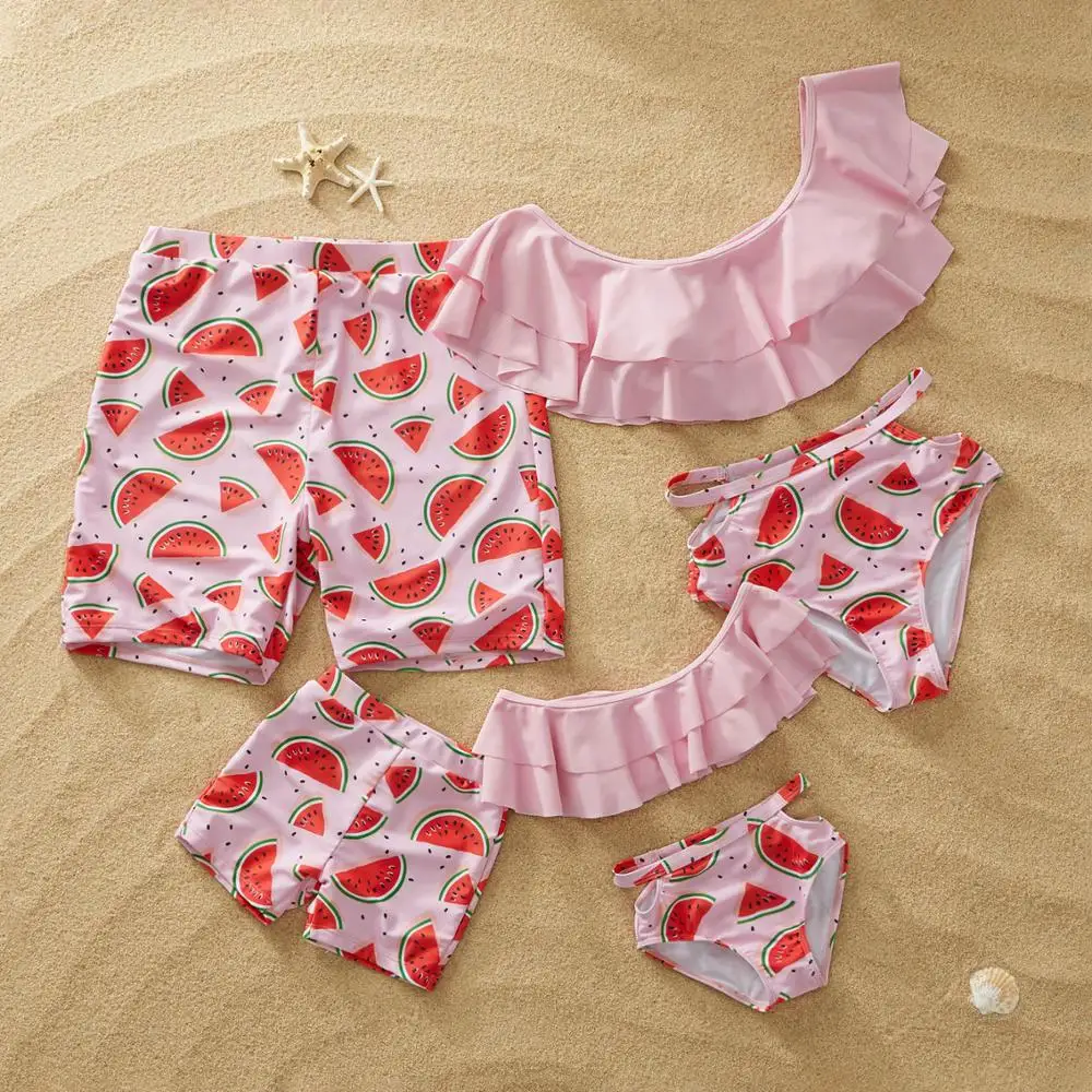 Matching Family Bathing Suits Mother Girl Bikini Swimsuit For Mom and Daughter Swimsuits Female Children Baby Kid Beach Swimwear