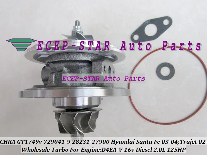 Turbo Cartridge CHRA For HYUNDAI Santa Fe 2003-04 Trajet 2002- D4EA-V 2.0L GT1749V 729041-5009S 28231-27900 729041 Turbocharger - (2)
