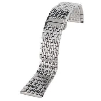

Silver Watch Band 20mm Solid Link Stainless Steel Adjustable Bracelet Replacement for Omega Watch Band 22mm