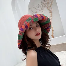 Женские шапки, Корейская двухсторонняя Складная индивидуальная большая Солнцезащитная шляпа для путешествий